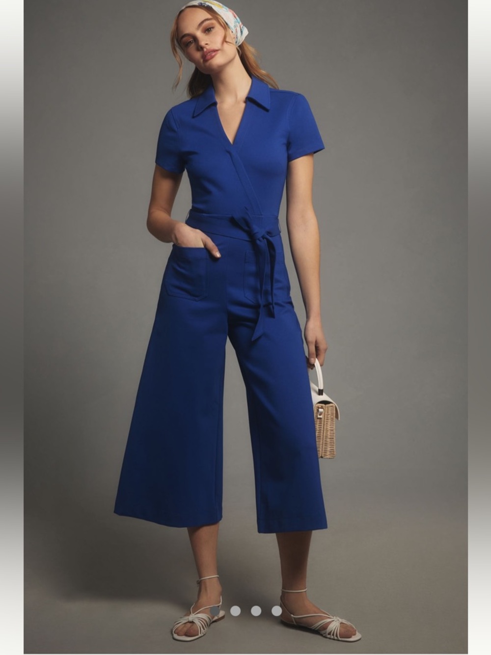 The Colette Short-Sleeve Wrap Jumpsuit by Maeve